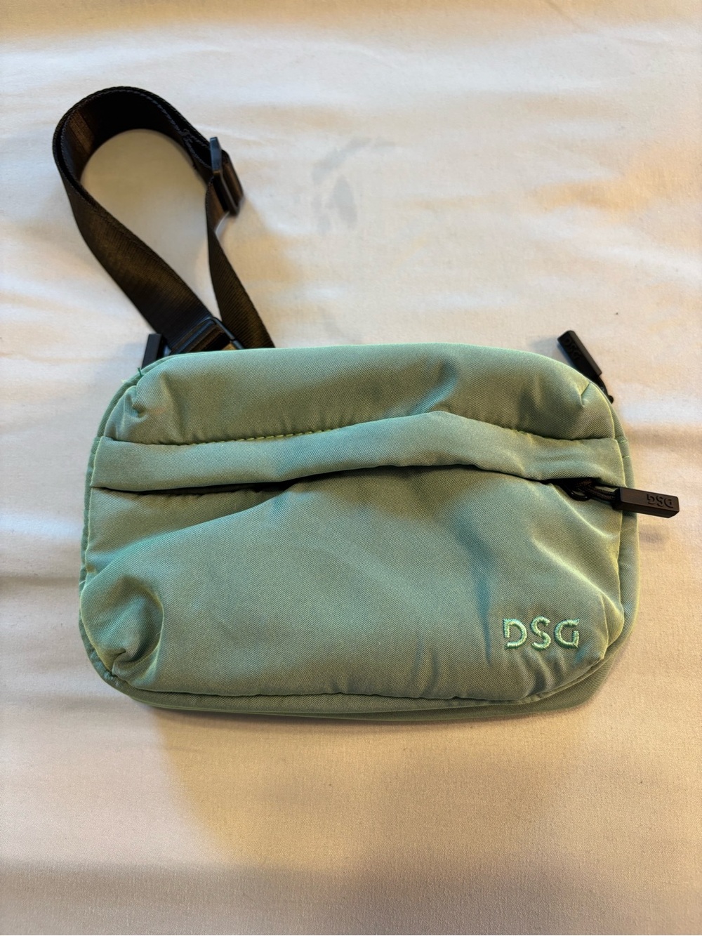 DSG Mint Green Padded Crossbody Bag with Black Strap
